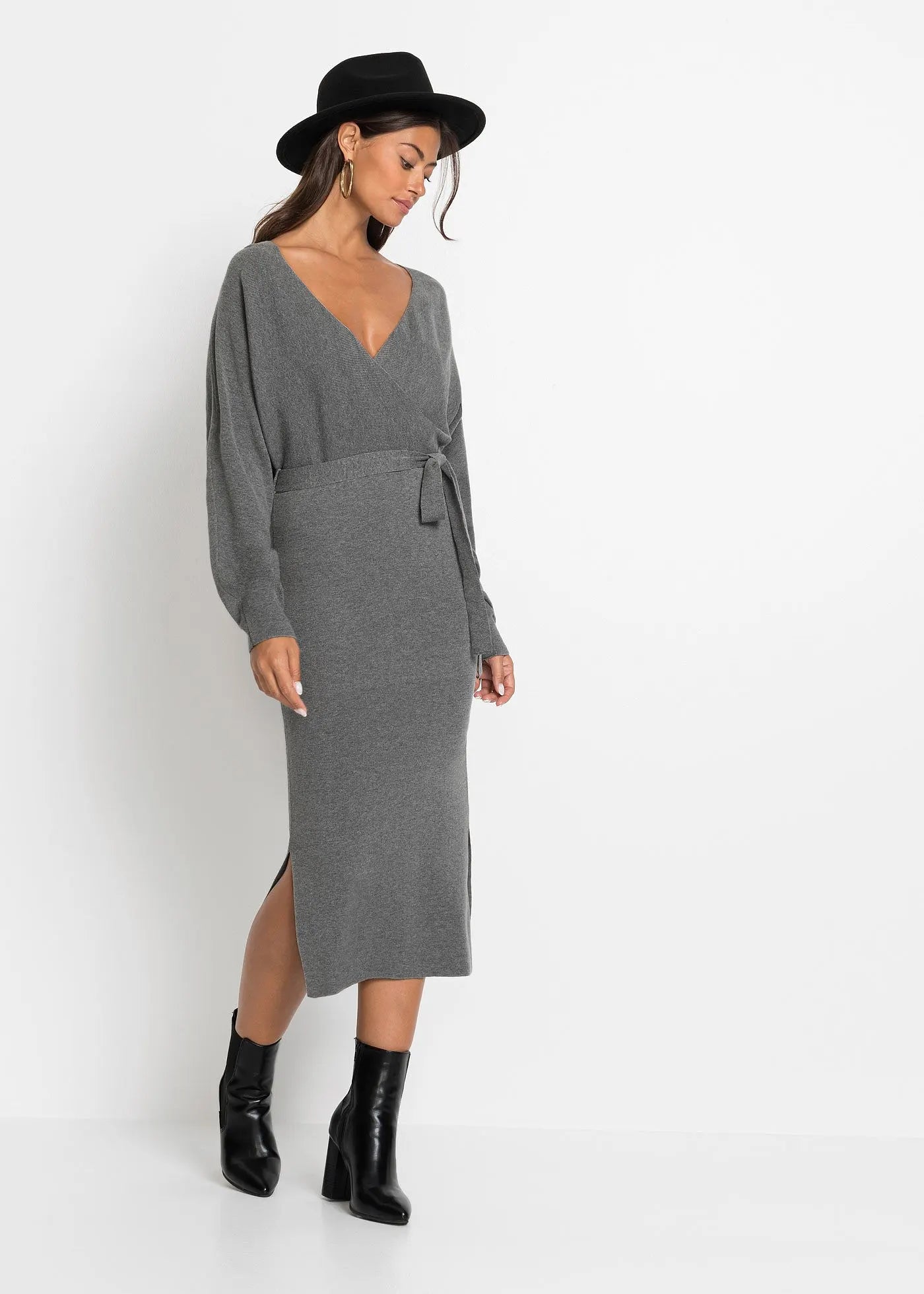 Aurélie™ | Gebreide Sweaterjurk met V-hals – Comfort & Stijl in Eén