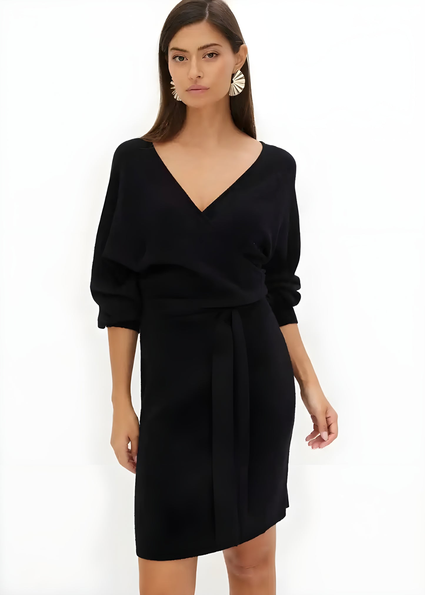 Aurélie™ | Gebreide Sweaterjurk met V-hals – Comfort & Stijl in Eén
