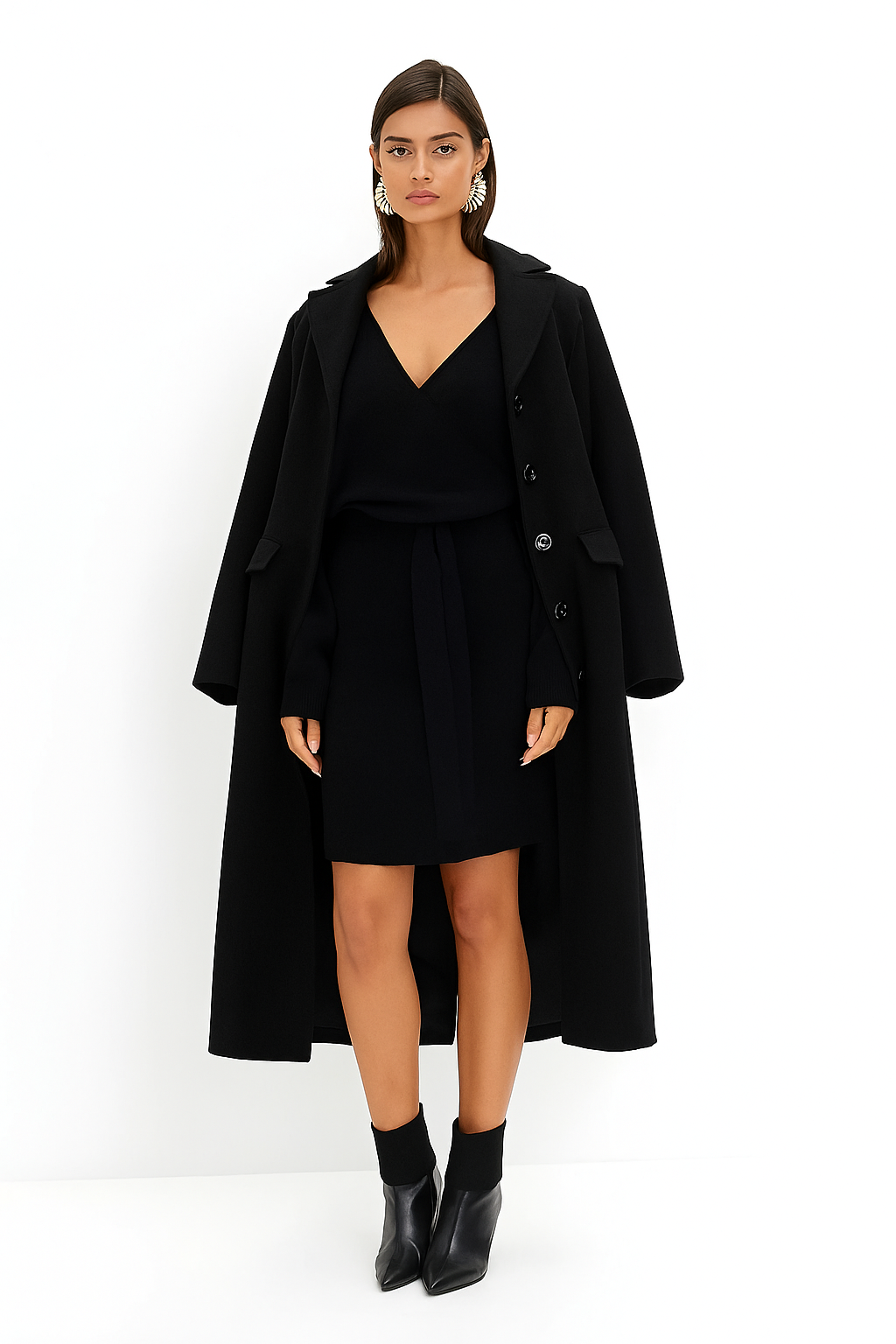 Aurélie™ | Gebreide Sweaterjurk met V-hals – Comfort & Stijl in Eén