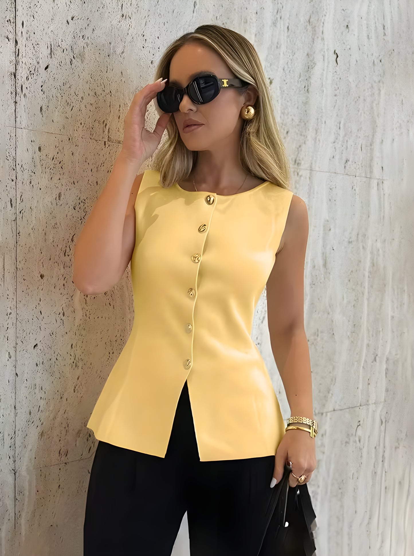 AURORA™ | Elegante Slim Fit Vest met Gouden Details
