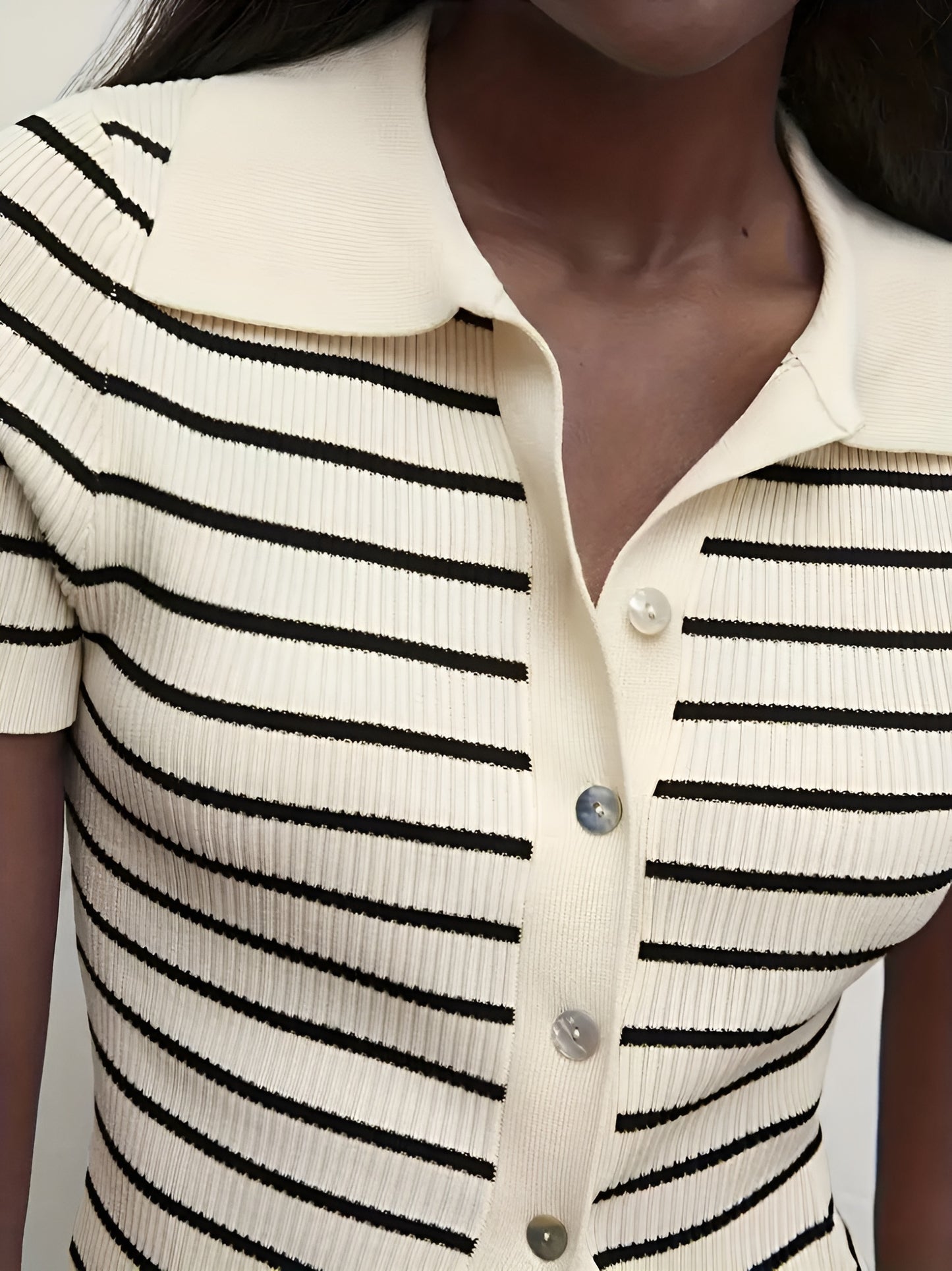 Colette™ | Gestreepte Cardigan - Elegantie & Comfort in Micro-Stretch