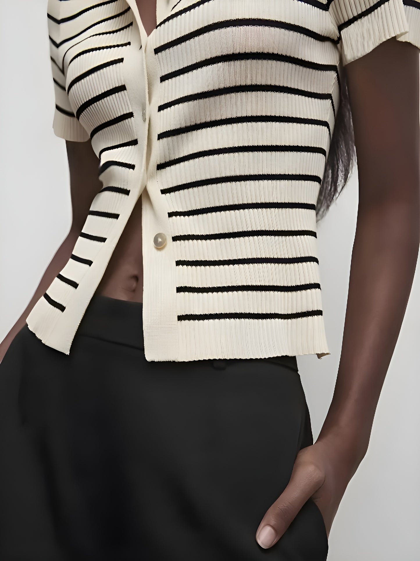 Colette™ | Gestreepte Cardigan - Elegantie & Comfort in Micro-Stretch