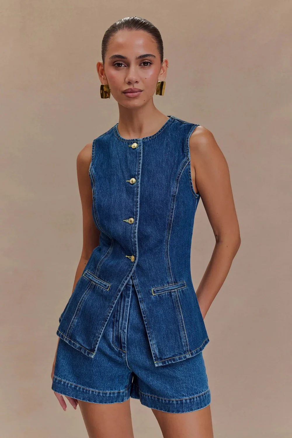 Valerie™ | Getailleerde Denim Set - Hoogwaardig Met Verfijnde Details