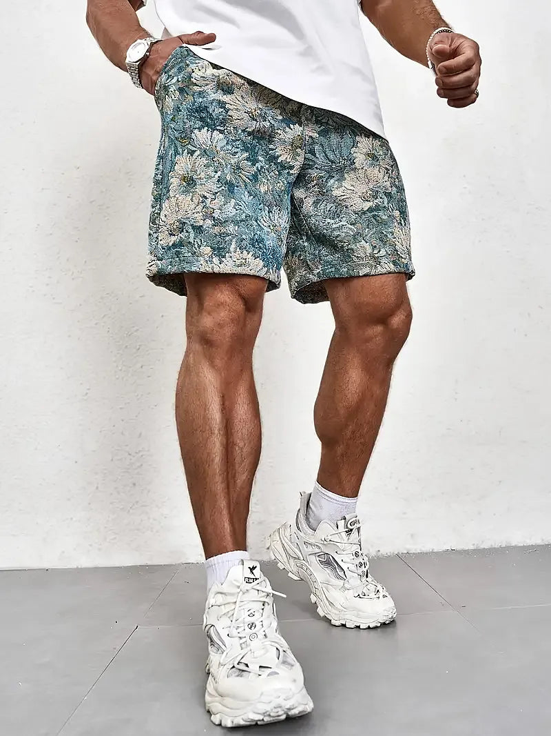 MATTEO™ | Zomer Bloemen Shorts – Relaxed Fit Met Jacquard Polyester