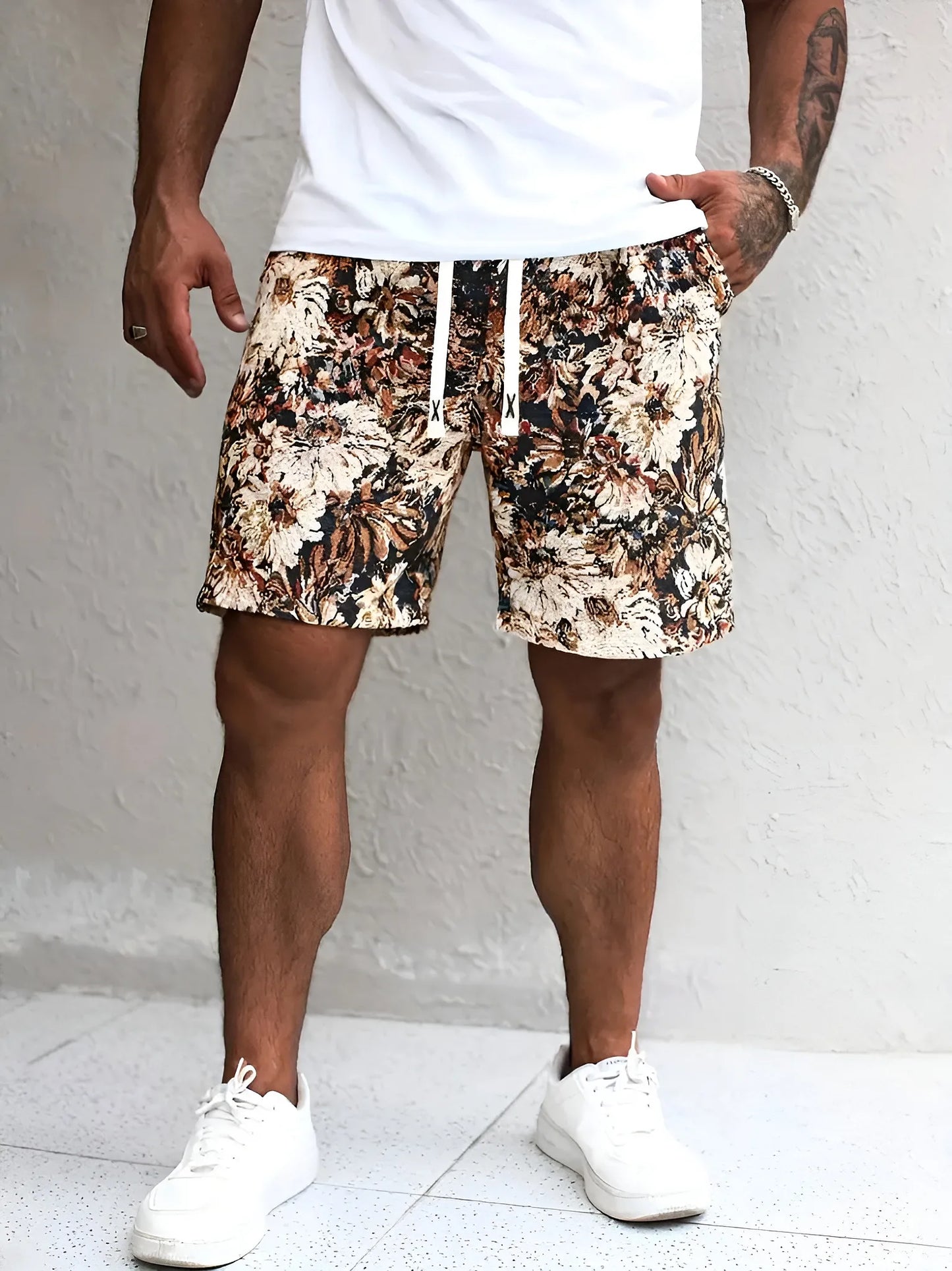 MATTEO™ | Zomer Bloemen Shorts – Relaxed Fit Met Jacquard Polyester