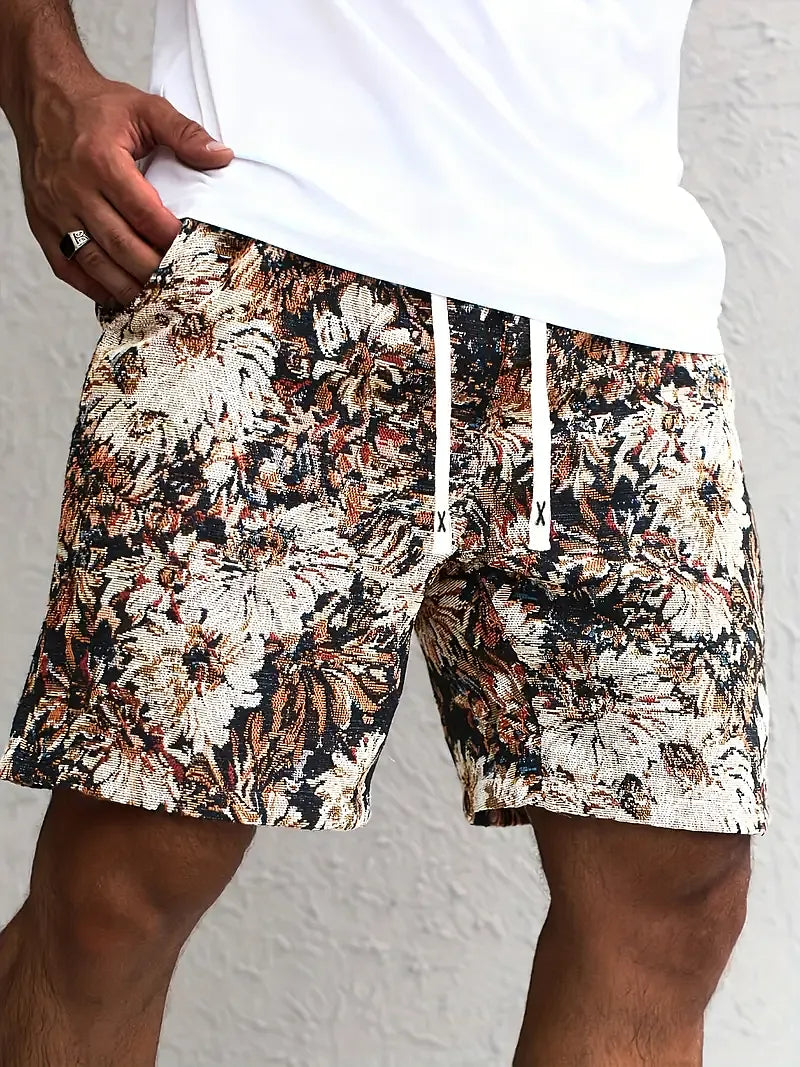 MATTEO™ | Zomer Bloemen Shorts – Relaxed Fit Met Jacquard Polyester