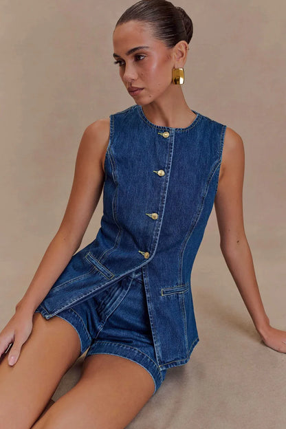 Valerie™ | Getailleerde Denim Set - Hoogwaardig Met Verfijnde Details