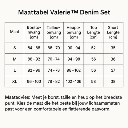 Valerie™ | Getailleerde Denim Set - Hoogwaardig Met Verfijnde Details