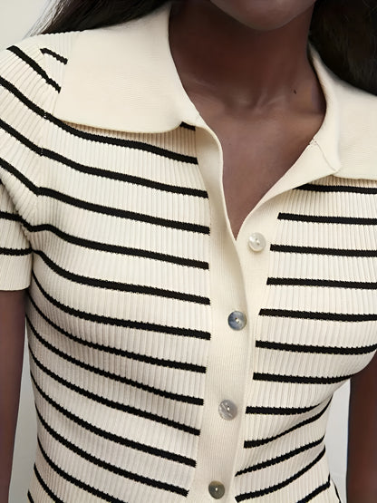 Colette™ | Gestreepte Cardigan -  Elegantie & Comfort in Micro-Stretch