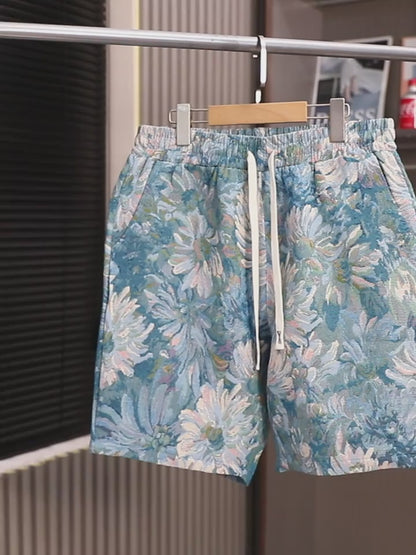 MATTEO™ | Zomer Bloemen Shorts – Relaxed Fit Met Jacquard Polyester