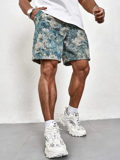 MATTEO™ | Zomer Bloemen Shorts – Relaxed Fit Met Jacquard Polyester