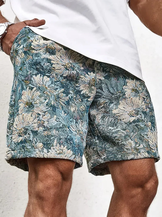 MATTEO™ | Zomer Bloemen Shorts – Relaxed Fit Met Jacquard Polyester